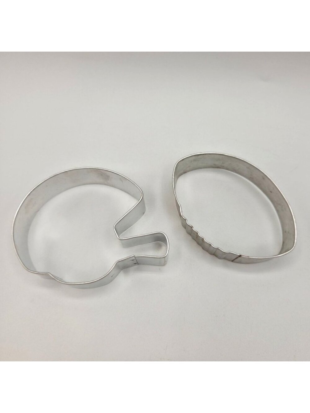 Vintage Metal Football & Helmet Cookie Cutter Set Fall Sports Game Day Baking